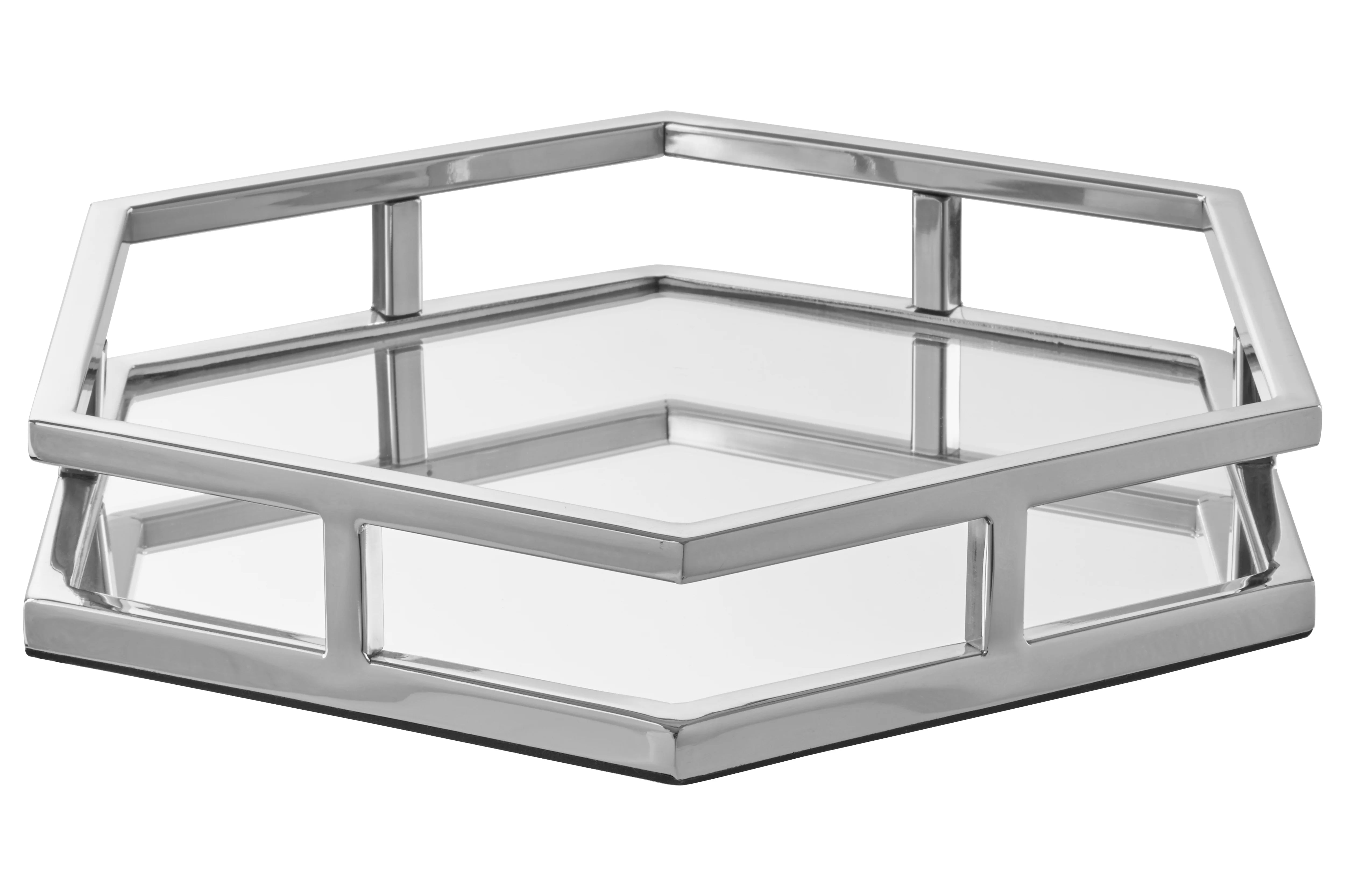 Athena Silver Finish Hexagonal Tray